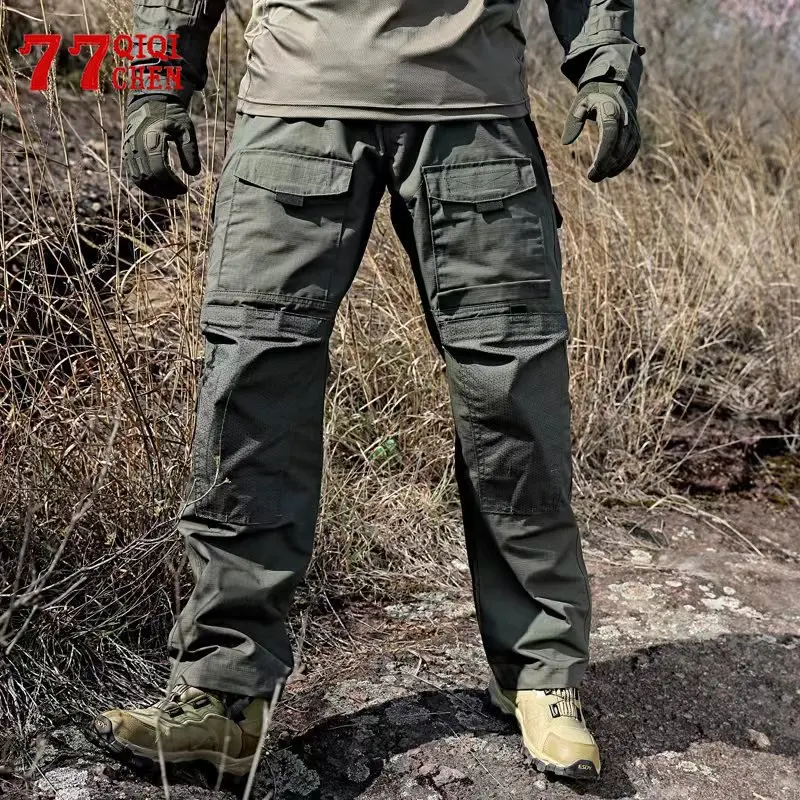 

Outdoor Tactical Pants Men Wear Resistant Breathable Multifunctional Pocket Training Military Pants Male Loose Hiking Trousers