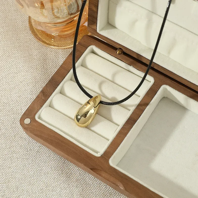 2024 European and American feng shui drop simple necklace commuting fashion versatile collarbone chain splicing niche
