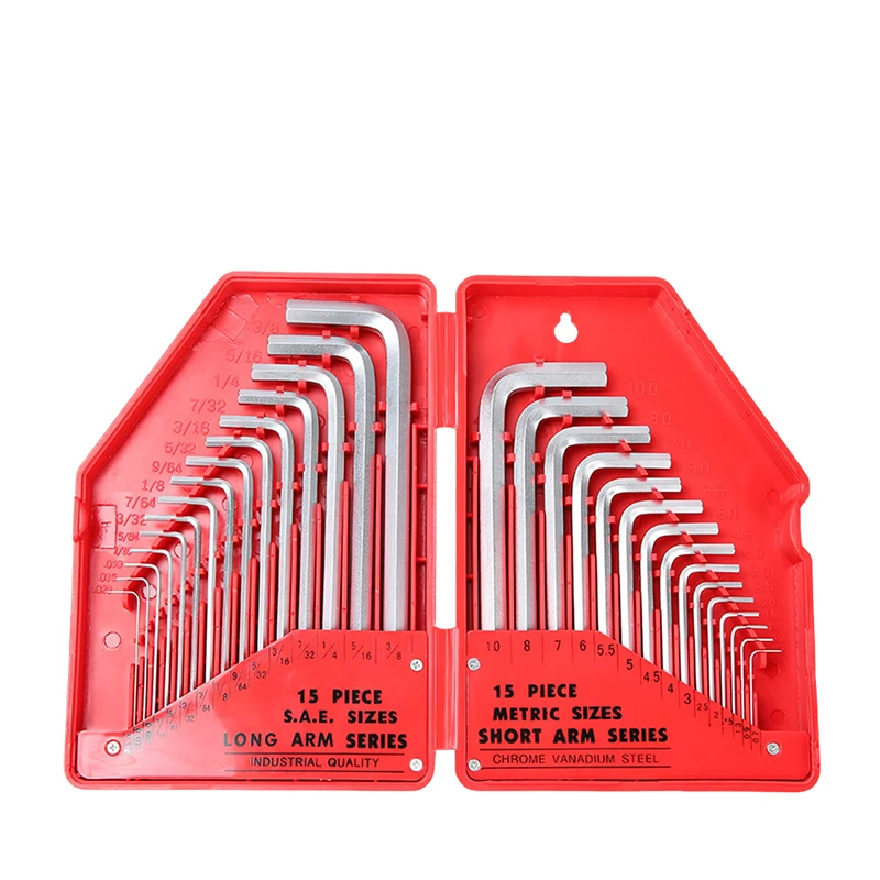 

Набор шестигранных ключей из 30 предметов | Метрические и британские размеры | L-образные шестигранные ключи | Идеально подходит для DIY, ремонта и механики | Хром-ванадиевый