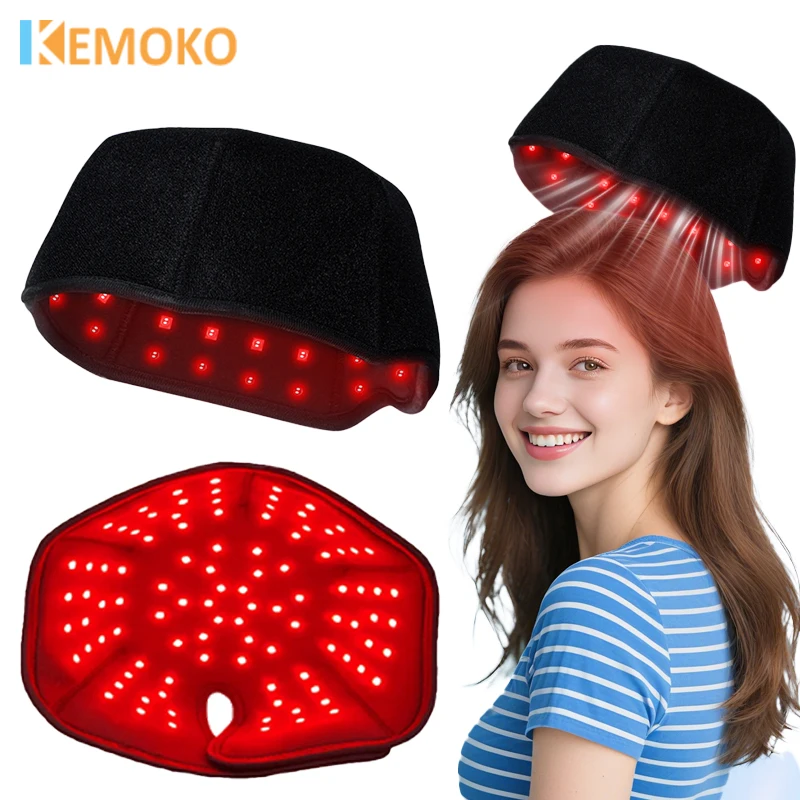 

KEMOKO Red Light, шапочка для роста волос, 300 светодиодов, светильник для здоровья, против выпадения волос, расслабление кожи головы, нагрев, способствует metabolзму кожи головы
