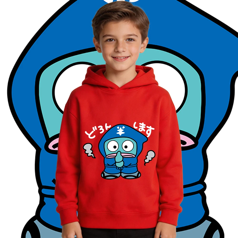 

Толстовка с капюшоном и принтом Hangyodon Ninja Mood для мальчиков и девочек, осенне-зимняя детская повседневная одежда на флисовой подкладке, пуловер, топ