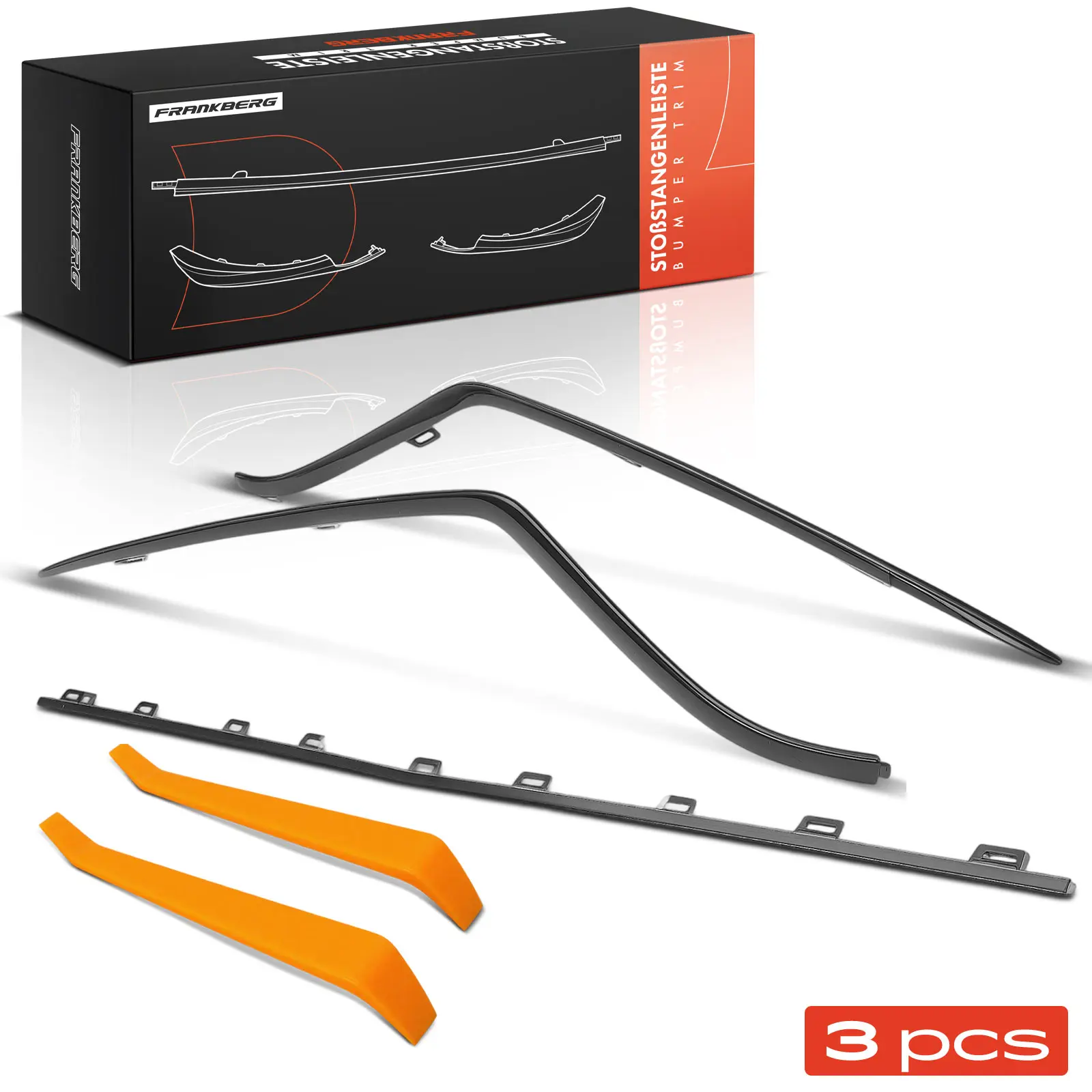 Frankberg 3x decoratieve strip voorbumper voor Mercedes-Benz GLE V167 2.0L 2.9L 3.0L 4.0L Bj vanaf 2018 1678857103 1678854605