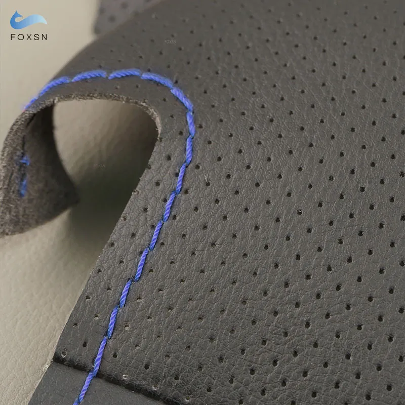 

For Lada Vesta Xray 2015 - 2019 Soft Perforated Microfiber Leather Car Steering Wheel Cover DIY Braid with Needles & Threads