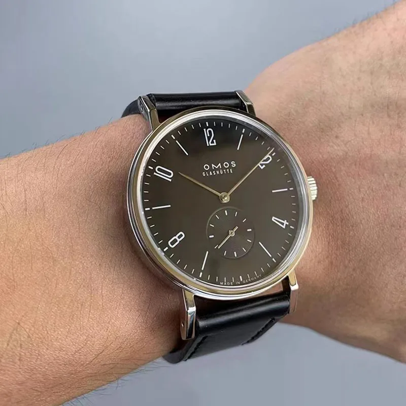 ساعة باوهاوس الأوتوماتيكية البسيطة سلسلة تانجومات الأحمر 12 الياقوت ساعة رجالية بسيطة ومتعددة الاستخدامات