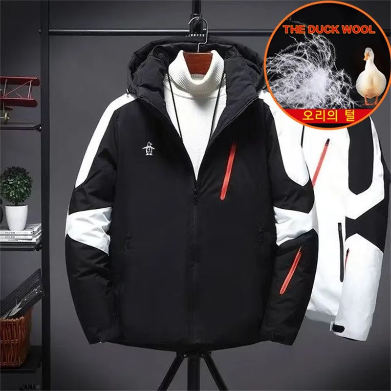 Winter Women Men Golf Jackets Fashion Casual Down Jacket Windproof hooded golf Coat Warm Ladies Golf Wear Man Golf Clothing 골프웨어