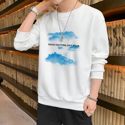 Camiseta de manga larga con cuello redondo para hombre, Jersey holgado informal, versátil y cómodo, para primavera y otoño, 2024