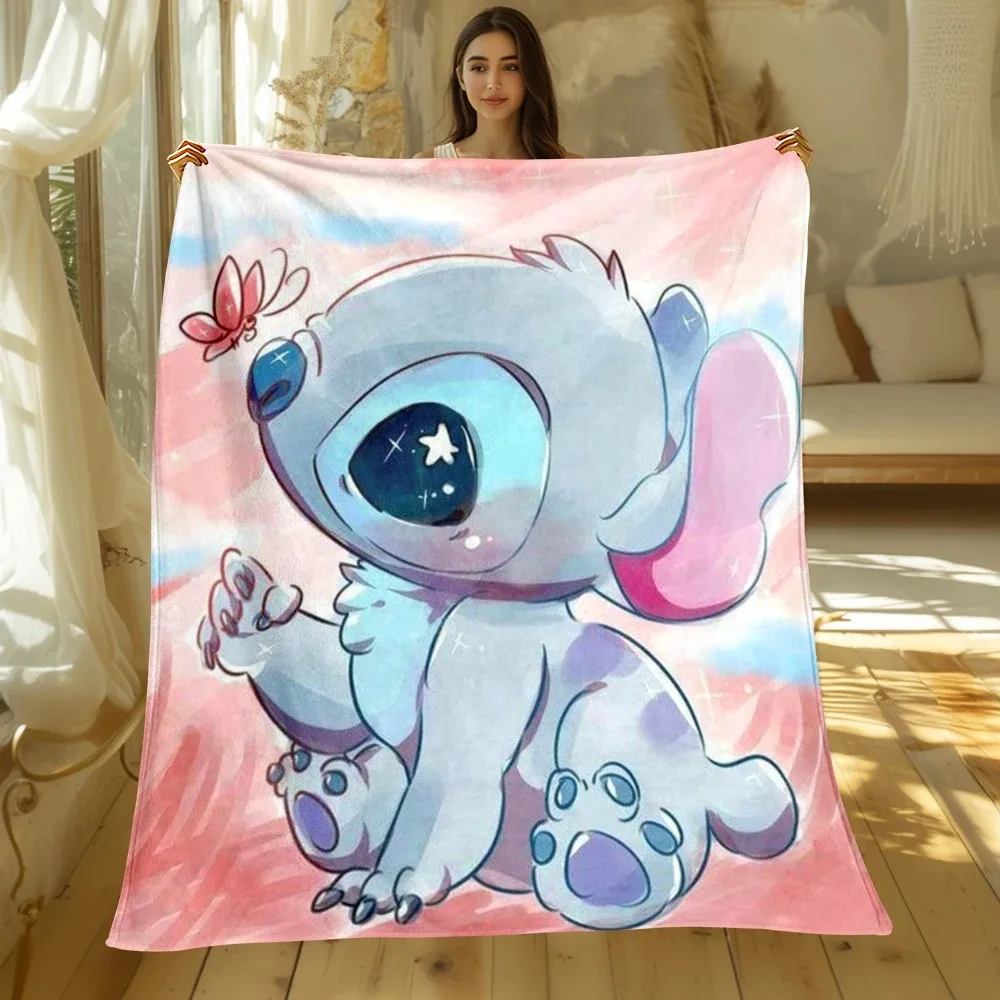 

Stitch Blanket Seasonal Blanket For sofas, beds, living rooms, travel picnics, Disney cartoon print blanket gifts