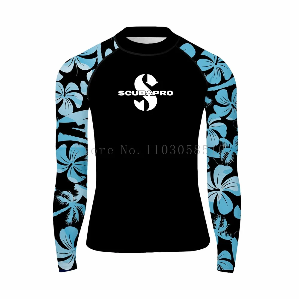 Men's Surfing Long Sleeve Shirts Rash Guards Performance Upf 50+ Sun Protection Swimming Surfing Suit Water Sports Rashguard