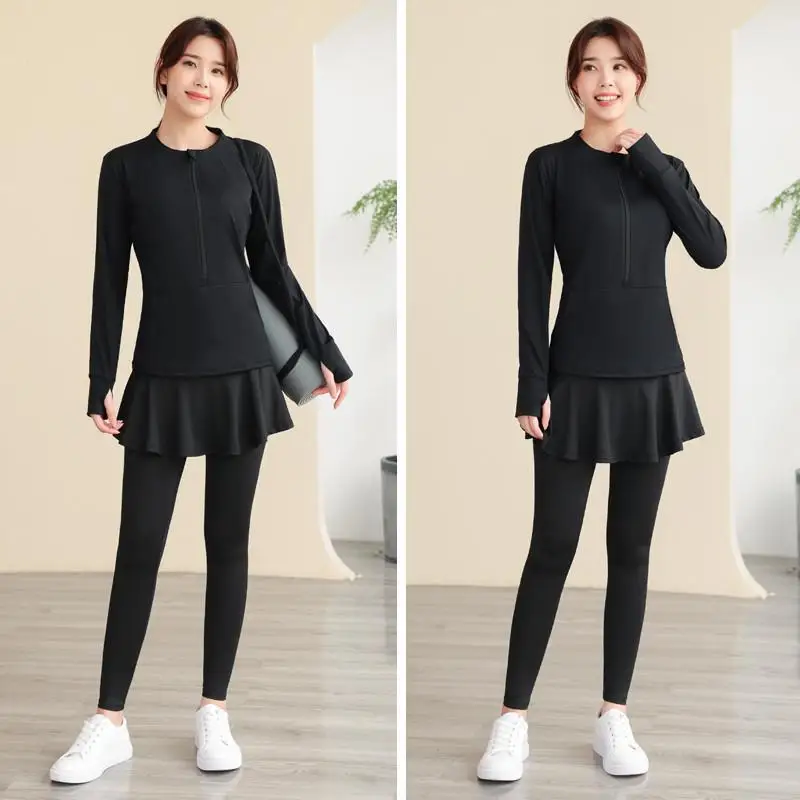Ropa larga holgada para correr para mujer, conjunto informal de ropa deportiva para Fitn, Yoga, correr por la mañana, talla grande, Qui Dry, Otoño e Invierno