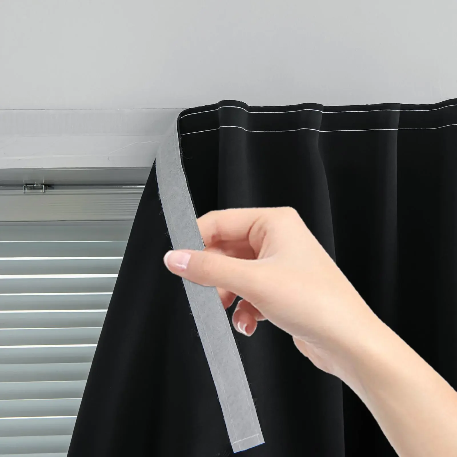 Self-Adhesive Magic Tape Curtain , Easy Installation, Light Filtering, Privacy, Insulation, Suitable for Living Room, Bedroom, Office, Dining Room