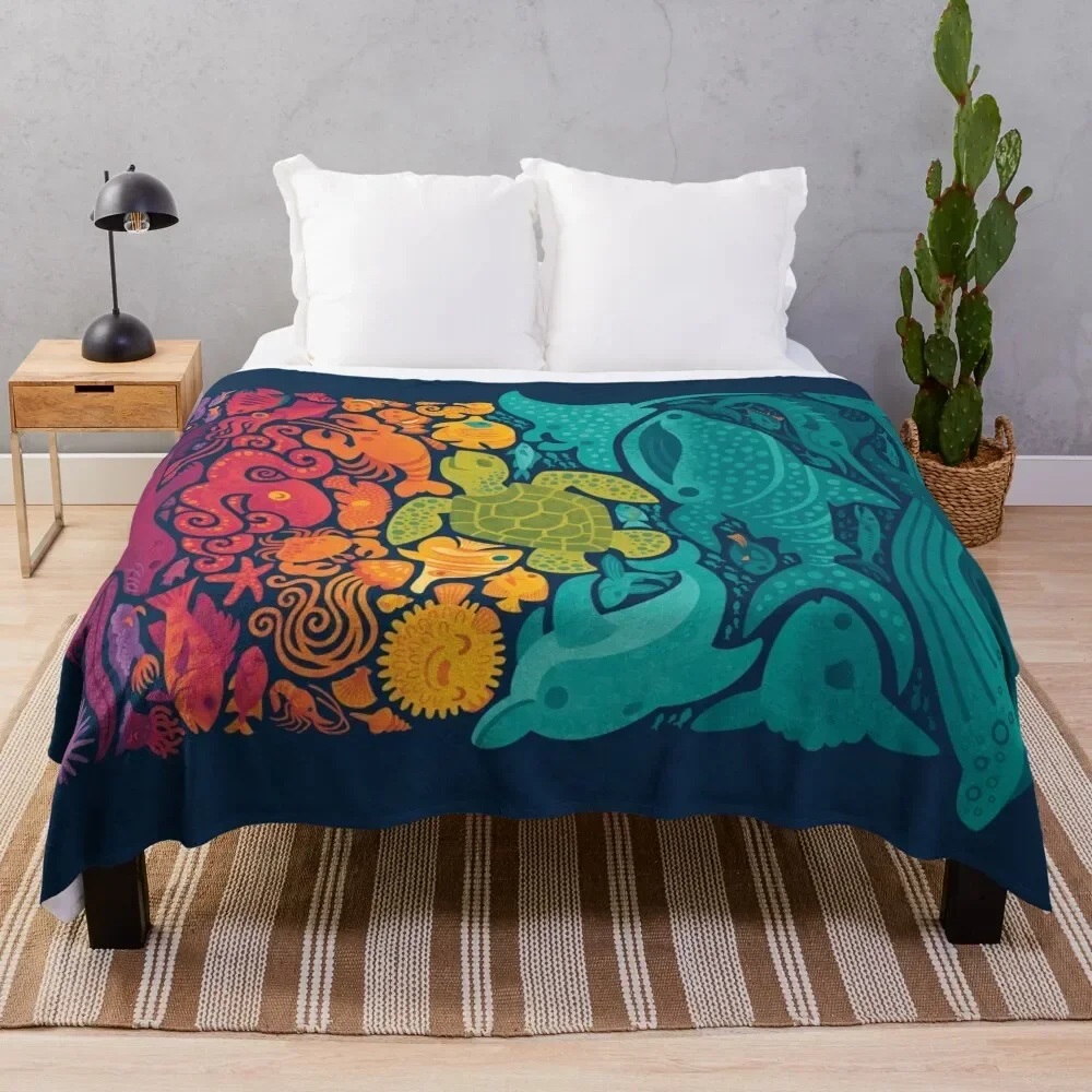 

Aquatic Spectrum Throw Blanket Quilt Luxury Tourist heavy to sleep sofa bed Blankets