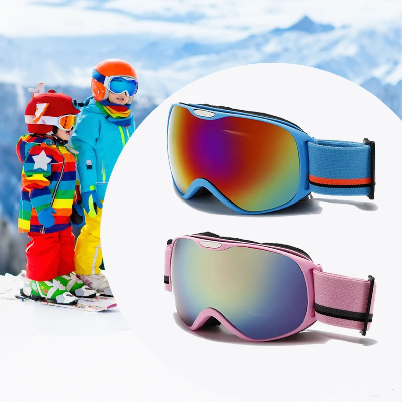 

Детские противотуманные очки для сноуборда, зимние спортивные очки, ветрозащитные спортивные детские лыжные очки HD, зимние очки