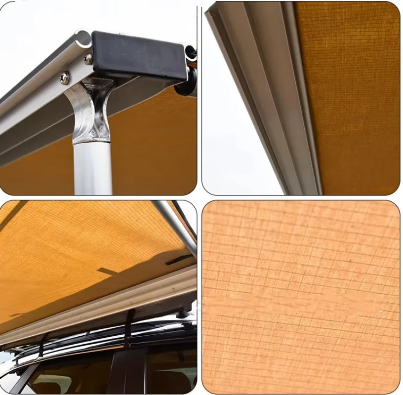 4x4 Adventure Square 2-Person Outdoor Camping Side Awning Canopy Retractable Car Cover Straight Bracing Type 5