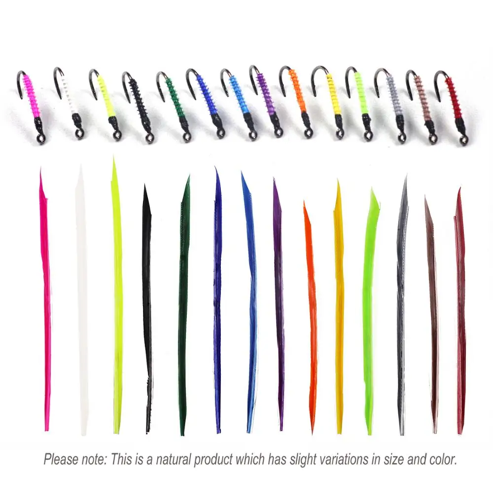 Wifreo 5PCS/bag Wild Turkey Biots Feathers for Split Tails Wrapping Body on Spinner Nymph Dry Flies Emerger Fly Tying Materials