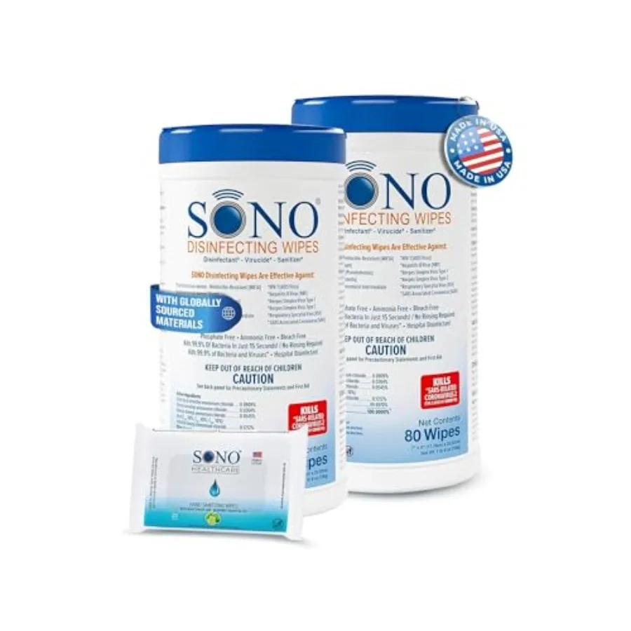 

Disinfecting Wipes - + Sanitizer, Alcohol-Free, No Bleach, Medical-Grade, Multi-Surface Cleaning for Home, School, Office