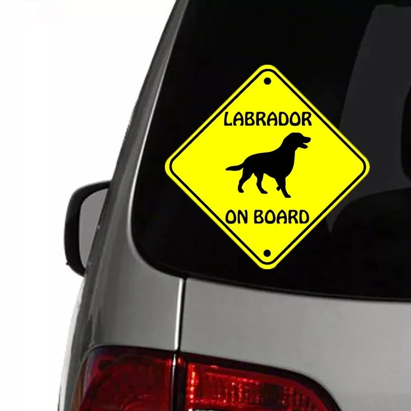 Self-Adhesive Decal Labrador On Board Car Sticker Waterproof Auto Decors on Bumper Rear Window 10x10 cm PVC KK