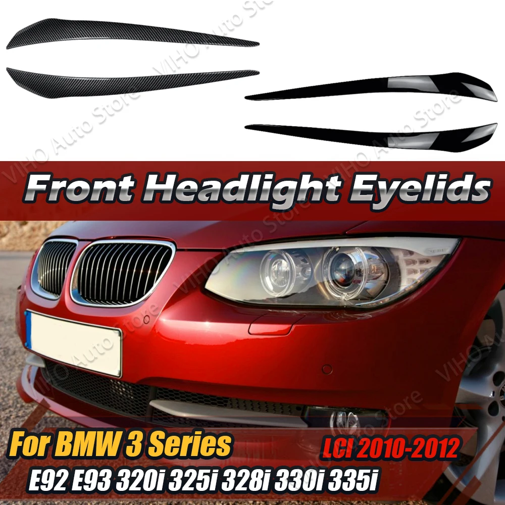 Car Front Headlight Eyebrows Eyelid Lid Trim Lamp Cover Sticker for BMW E92 E93 320i 325i 328i 330i 335i LCI 2007-2014 Body Kits