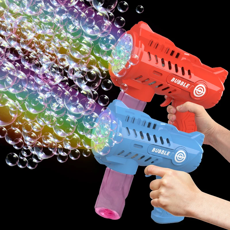 Pistola de burbujas de mano espacial, juguete para regalo de vacaciones para niños, juguete al aire libre con una gran cantidad de burbujas sin batería, burbuja de agua