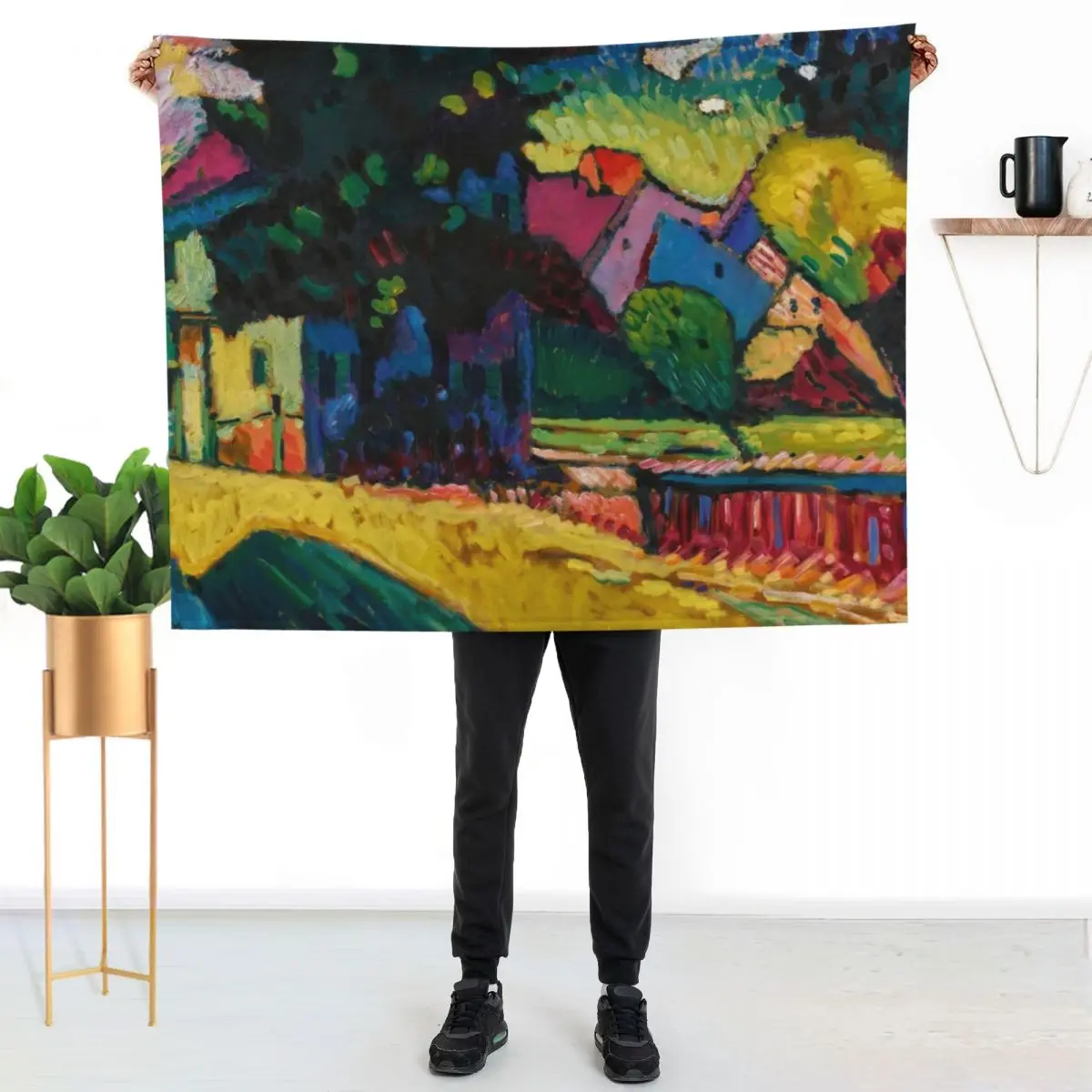 Wassily Kandinsky Murnau - Landscape with Green House Throw Blanket Travel For Decorative Sofa Sofa Thin Blankets