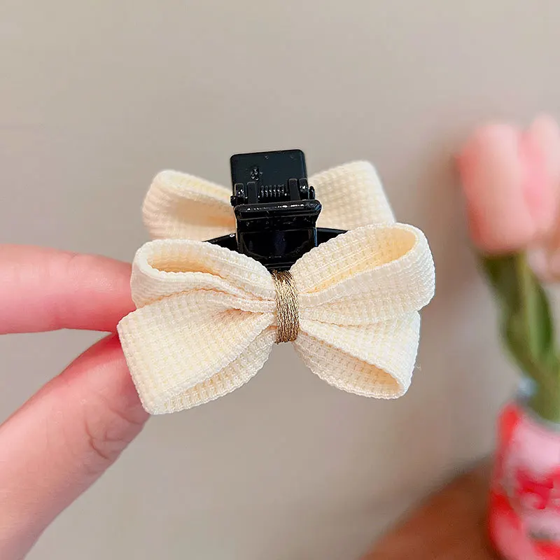 2 buah mode sederhana manis busur rambut kecil cakar untuk wanita gadis pesta aksesoris rambut