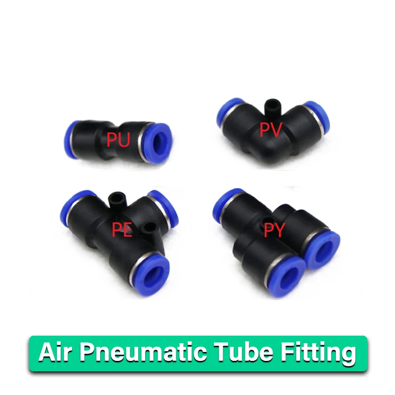 

5/10pcs Air Pneumatic Tube Fitting OD 4mm 6mm 8mm 10mm 12mm 14mm 16mm T Y L I Tpye PV Push In Pipe Hose Plastic Quick Connector