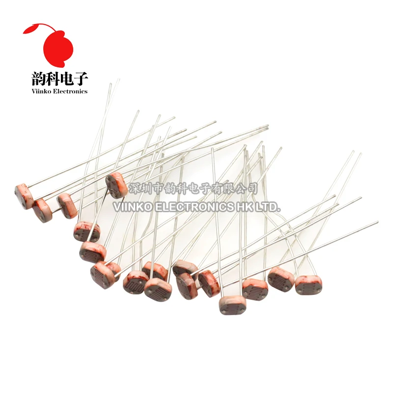 20PCS LDR Photo Light Sensitive Resistor Photoelectric Photoresistor 5528 GL5528 5537 5506 5516 5539 5549 For Arduino