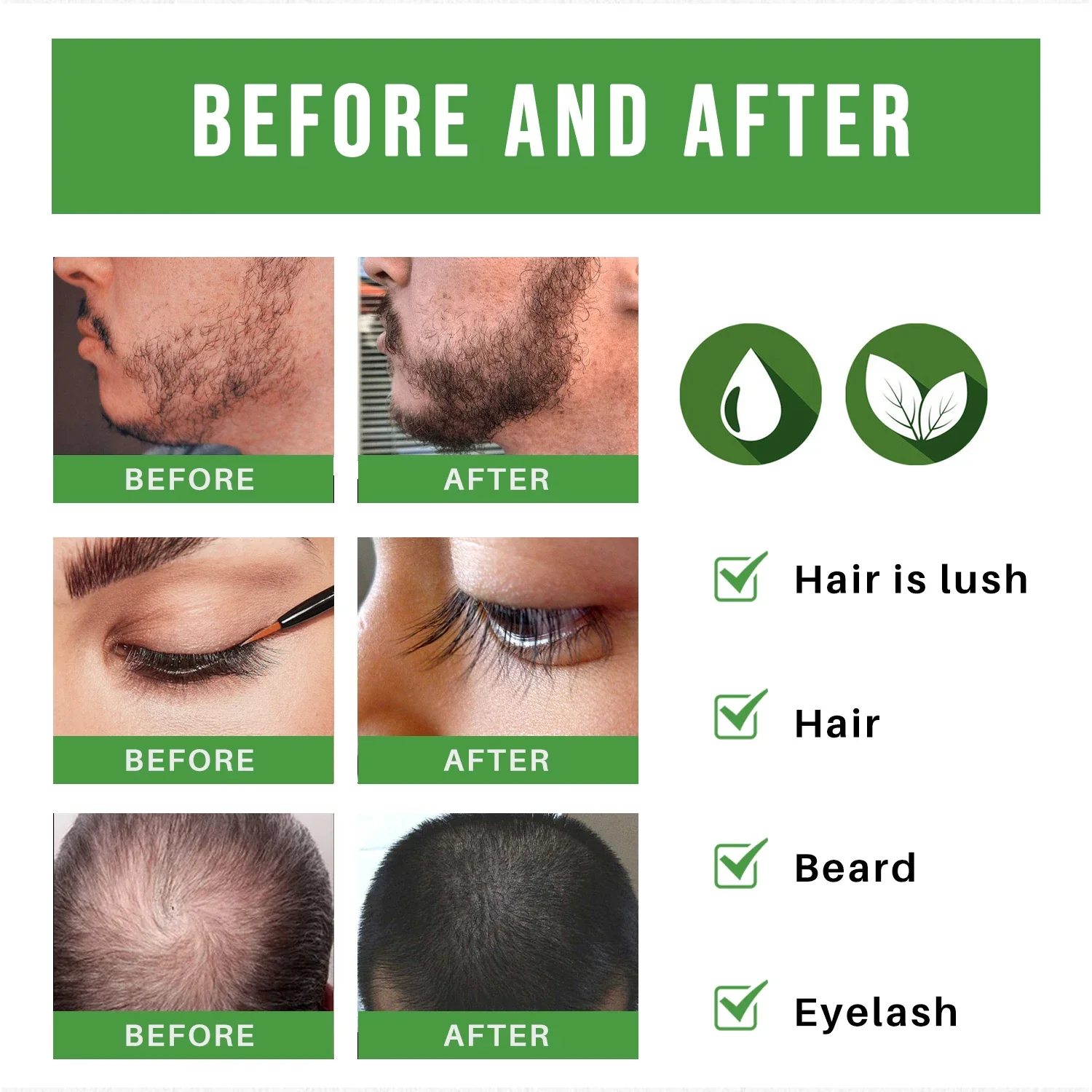 Fast Beard Growth Oil Rosemary Essential Oil Anti Hair Loss Products for Hair Growth Eyelash Growth for Men Beard Hair Care 60ml