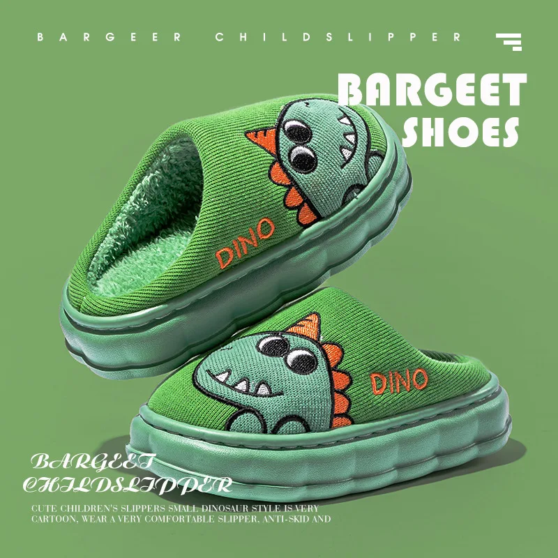 

Autumn Winter Children Cotton Slippers Boys Toddler Indoor Anti Slip Warm Home Slipper Kids Girls Baby Cute Cartoon Plush Shoes