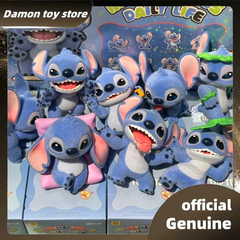 

Оригинальные игрушки Disney Stitch Mischievous Daily Life Series в закрытой упаковке, фигурка Стича, милая модель, украшение для рабочего стола, подарок для детей