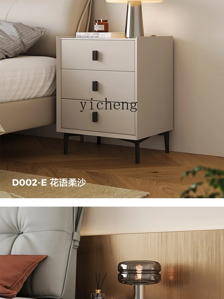 Zz light luxury high-end bedside table simple modern home bedroom new rock slab cabinet small