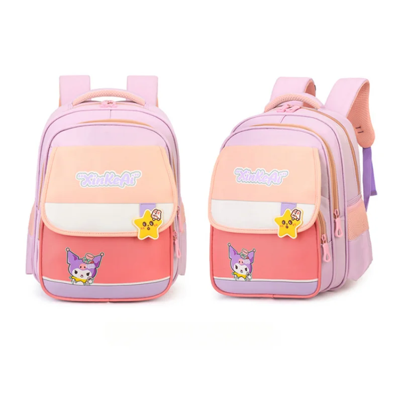 Sanrio Kulomi-mochila escolar informal para hombre, morral ligero y transpirable de gran capacidad, con dibujos animados, para estudiantes