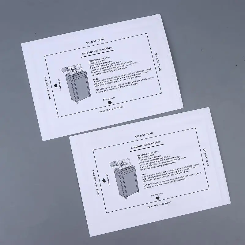 5/10PCS Lubrication Sheets for Shredder - Paper Filled with Oil - User-Friendly and Portable.