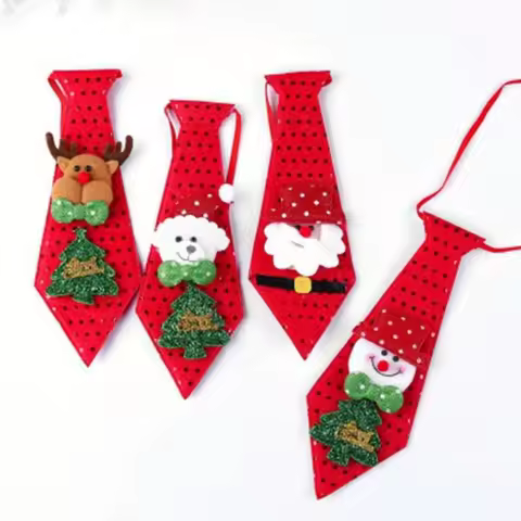 1PC Christmas Santa Claus Snowman Elk Ties for Decor Funny Festival Rave Gifts Christmas Decorations Supplies