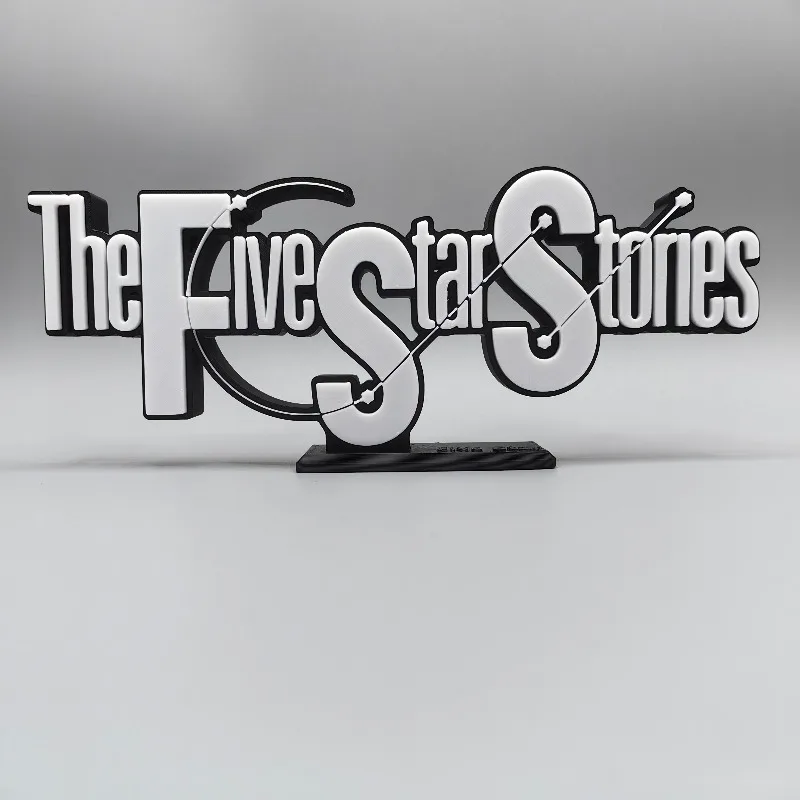 17x7x1.6cm Anime The Five Star Stories 3D Logo Font Stand Cosplay Character Exhibition Toy Decoration PLA Material Ornament Gift