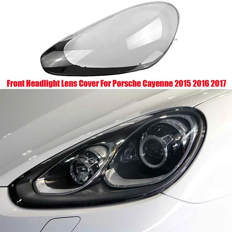 Front Headlight Shell Lamp Shade Transparent Lens Case Cover For Porsche Cayenne 2015-2017 Car Head Light Housing