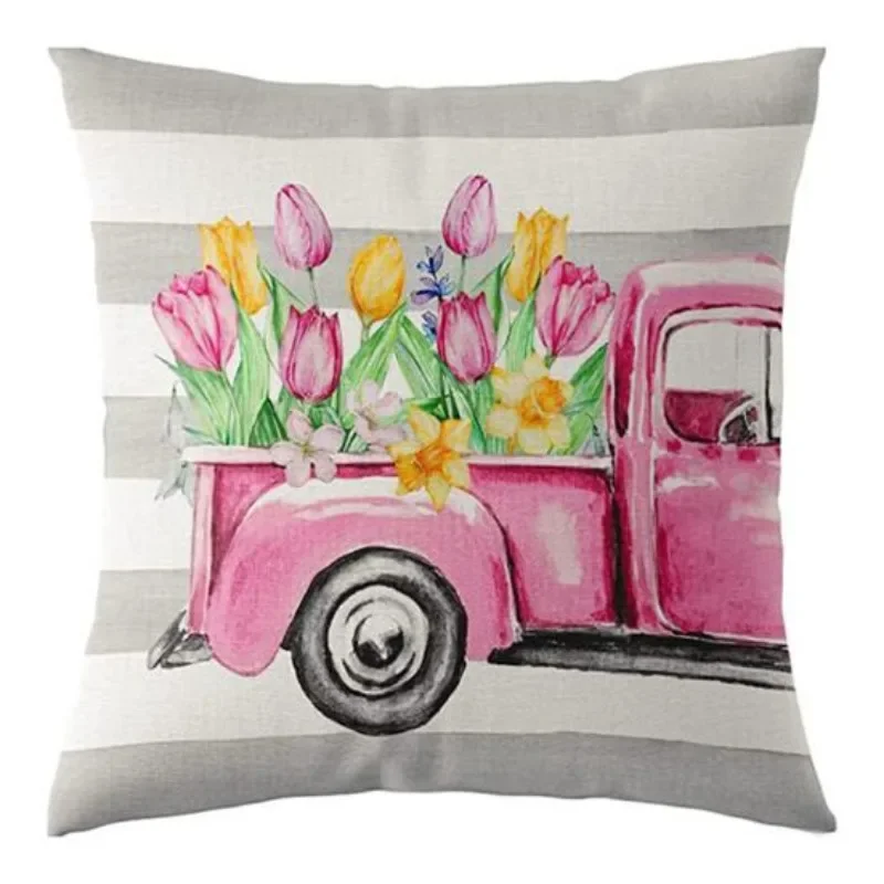 الربيع وسادة غطاء المخدة نمط رائع سوبر لينة ارتداء مقاومة مربع رمي المخدة أريكة غرفة المعيشة ديكور