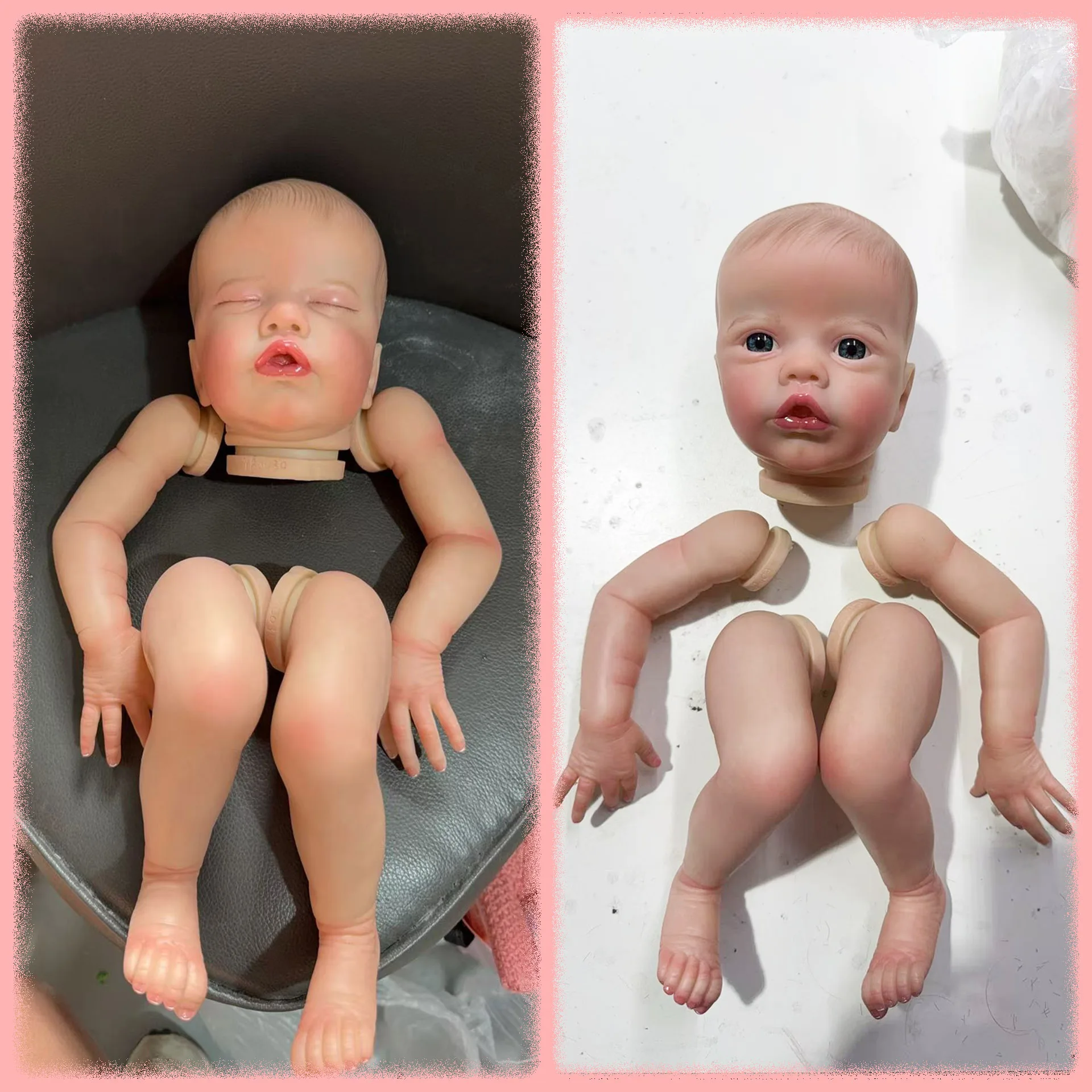 19Inch Primrose Reborn Doll Kit Lifelike Multiple Layers Painting Doll Parts Hand Draw Hair Visible Veins With Cloth Body