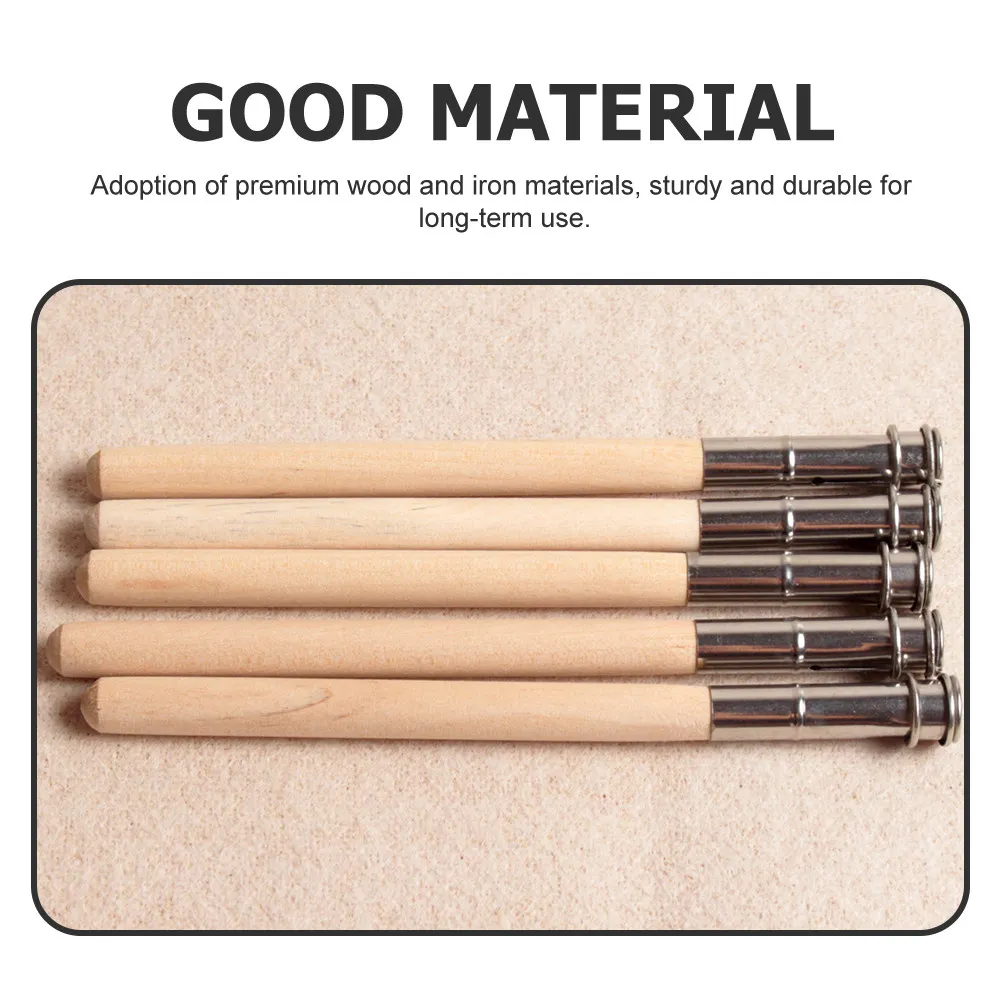 

10Pcs Portable Pencil Extender Single-Headed Pencil Lengthener Wood Iron Material for Office School Student Stationery Supplies