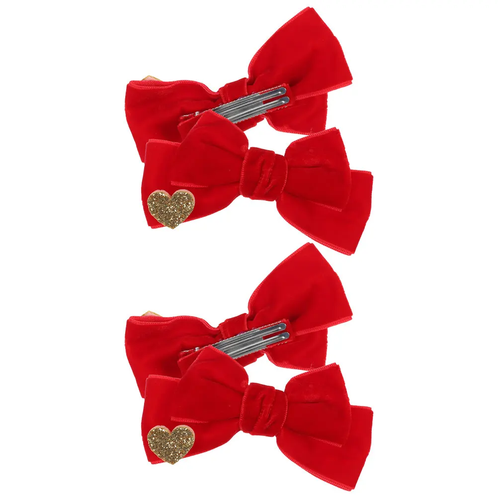 

4pcs Bow For Girls Adorable Bowknot Clips Durable Lightweight Party Wedding Birthday Hair Accessories Bow Barrettes Hair Bows