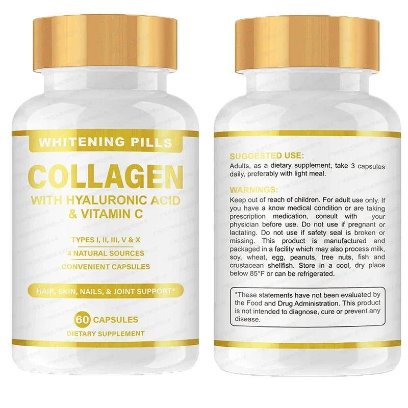 2 bottles of skin collagen capsules enhance immunity, improve skin health and brighten up