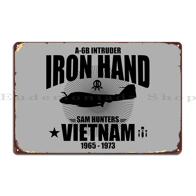 A 6 Intruder Iron Hand Metal Sign Club Kitchen Living Room Printed Wall Mural Tin Sign Poster