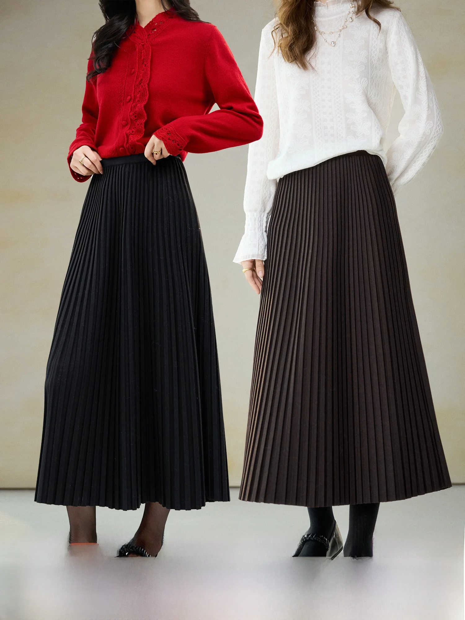 

Юбка А-силуэта с высокой талией, женская, средней длины, с плиссировкой и подолом-зонтиком, термостойкая, в стиле «Аккордеон» (Waltz)