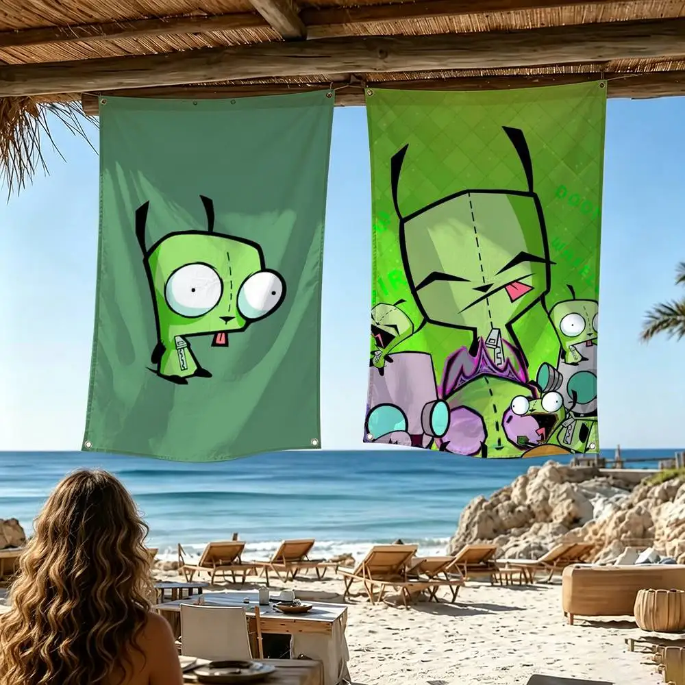 I-Invader Z-Zim Gir  Flags for Bedrooms Home Decor Items Outdoor Decors Garage Decoration Flaga