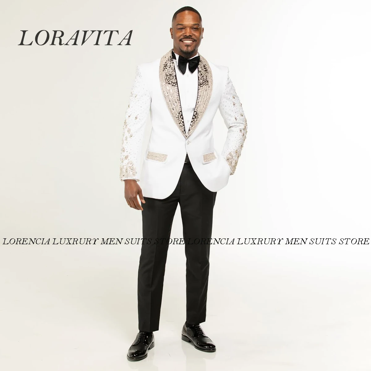 

Мужской костюм с блестящим бриллиантовым орнаментом по индивидуальному заказу, комплекты из 2 предметов, мужские пиджаки для выпускного вечера, облегающие формальные смокинги, trajes para hombre