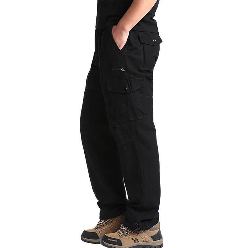 Men\'s New Overalls Loose Straight Multi-Pocket Casual Pants Outdoor Training Sports Camouflage Tactical Pants Cotton Comfort