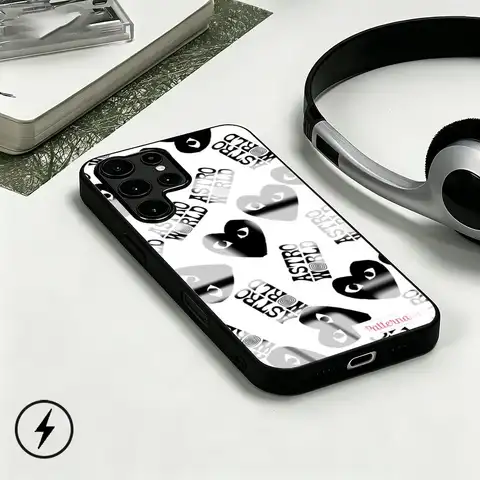 COMME DES GARCONS Phone Case For Samsung S26 S25 S24 S23 S22 S21 S20 Plus Ultra Note20 Glass Magnetic Case