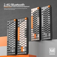 Teclado mecánico inalámbrico 60% Bluetooth modo Dual intercambiable en caliente Ziyoulang K68 Mini teclado interruptor rojo de 68 teclas para PC/IPhone iPad