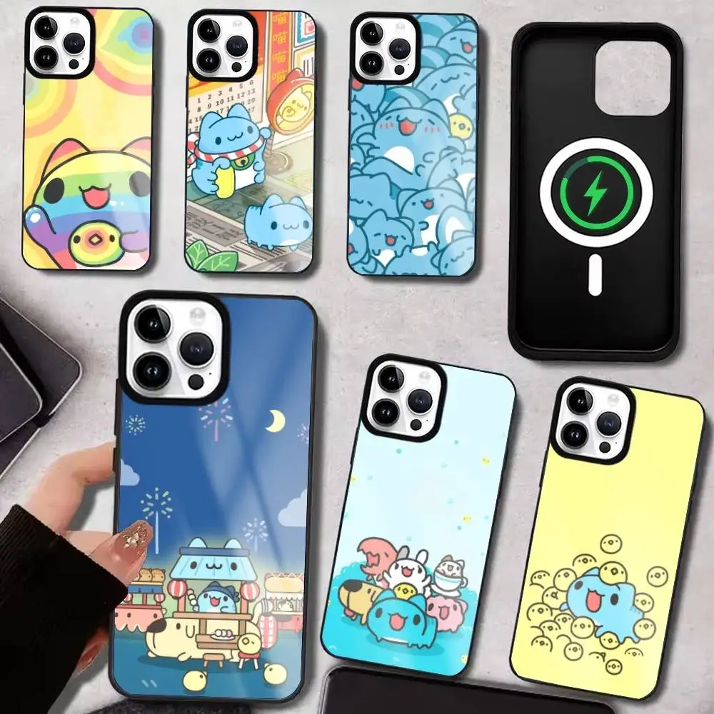 

B-Bugcat C-Capoo Phone Case For iPhone17,16,15,14,13,12,11 Plus,Pro Max For Magsafe Wireless Charging