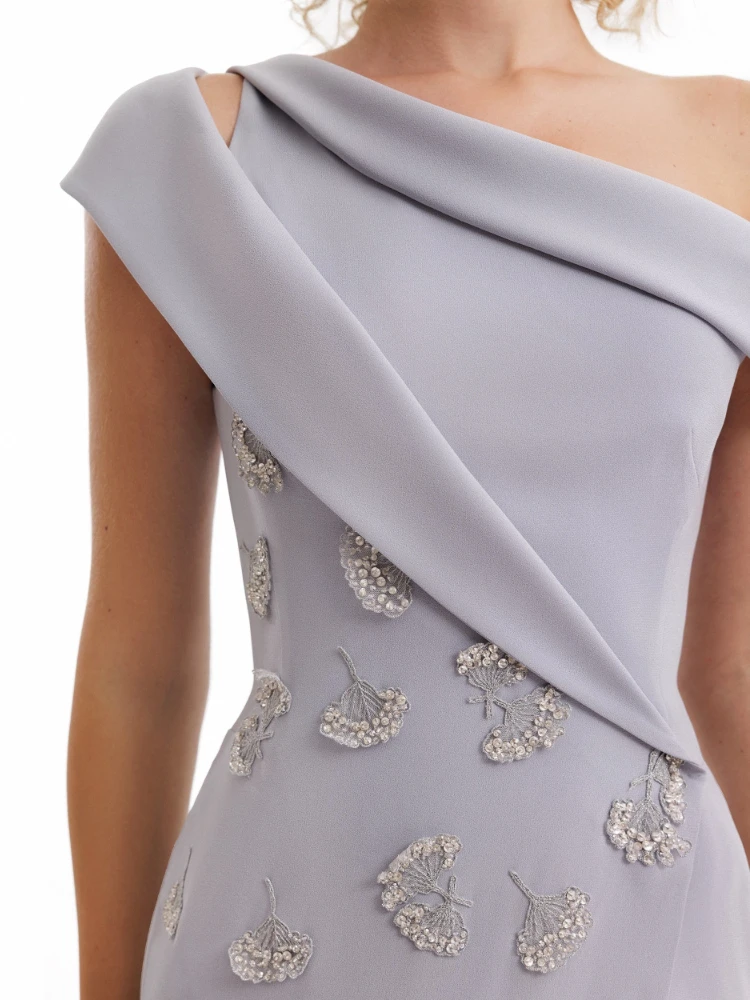 Maßgeschneiderte Einschultrige Kurzarm-Abendkleider Elegantes Prominenten-Kleid Exquisite Hochwertige Ballkleider für Damen