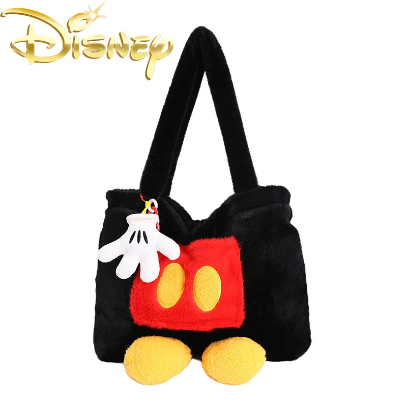 

Disney Mickey Mouse New Women's Plush Handbag Cartoon Fashion Women's Plush Shoulder Bag Large Capacity Casual Women's Bag